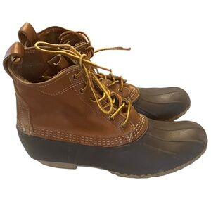 Vintage LL Bean Duck Boots Brown Leather Men 10